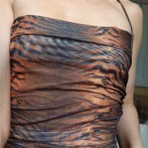 Princess Polly Brown Tiger Print Dress